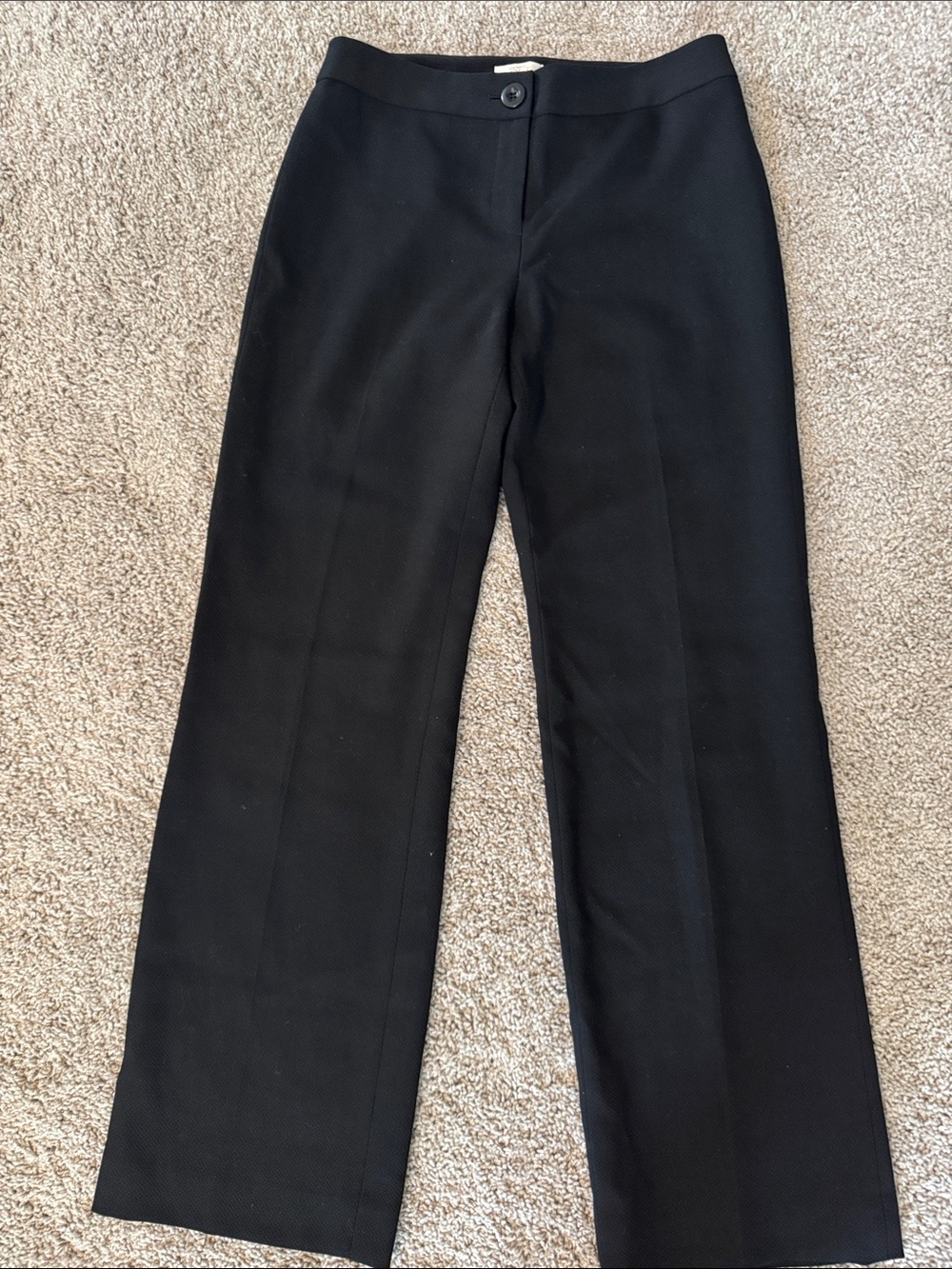 LOFT Black Wool Wide-Leg Dress Pants